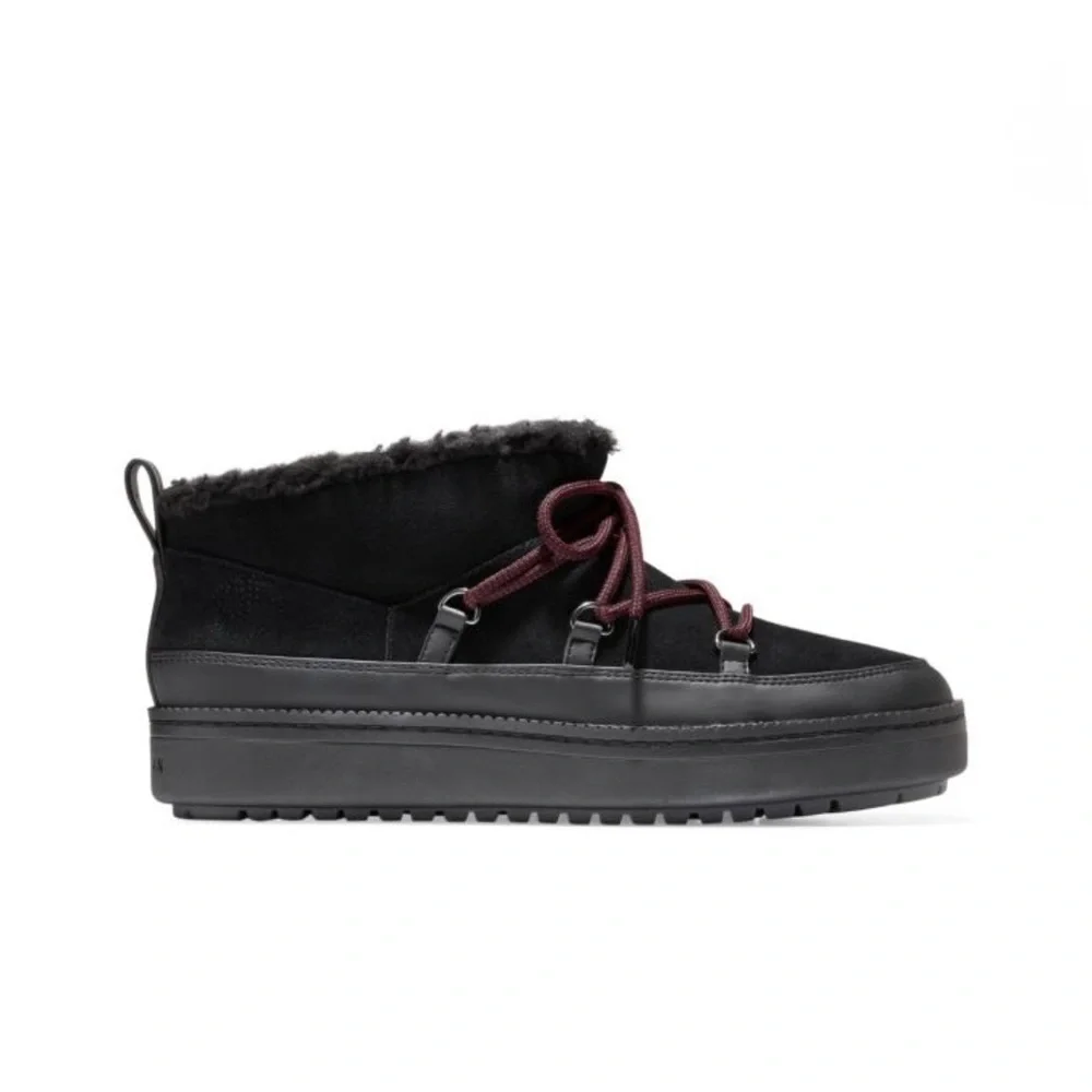 Cole Haan Cloudfeel Suede Mini Snow Boots Women's Black Ankle Boots Size 5.5